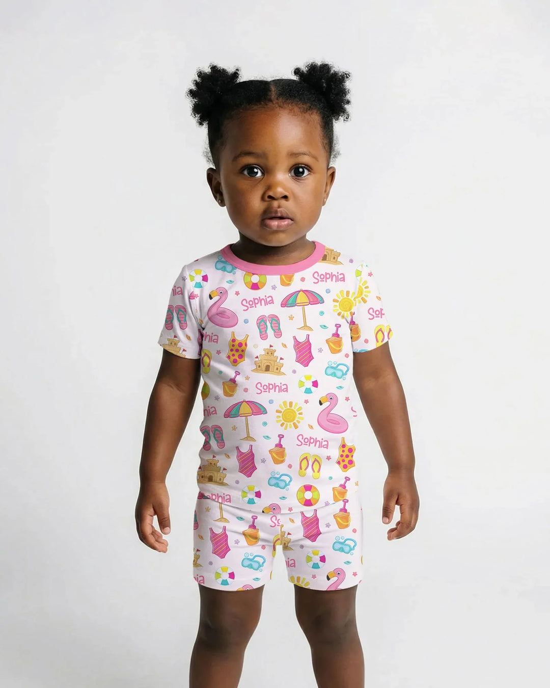 Conjunto de pijama de dos piezas de bambú personalizado de verano divertido con pantalón corto y manga corta