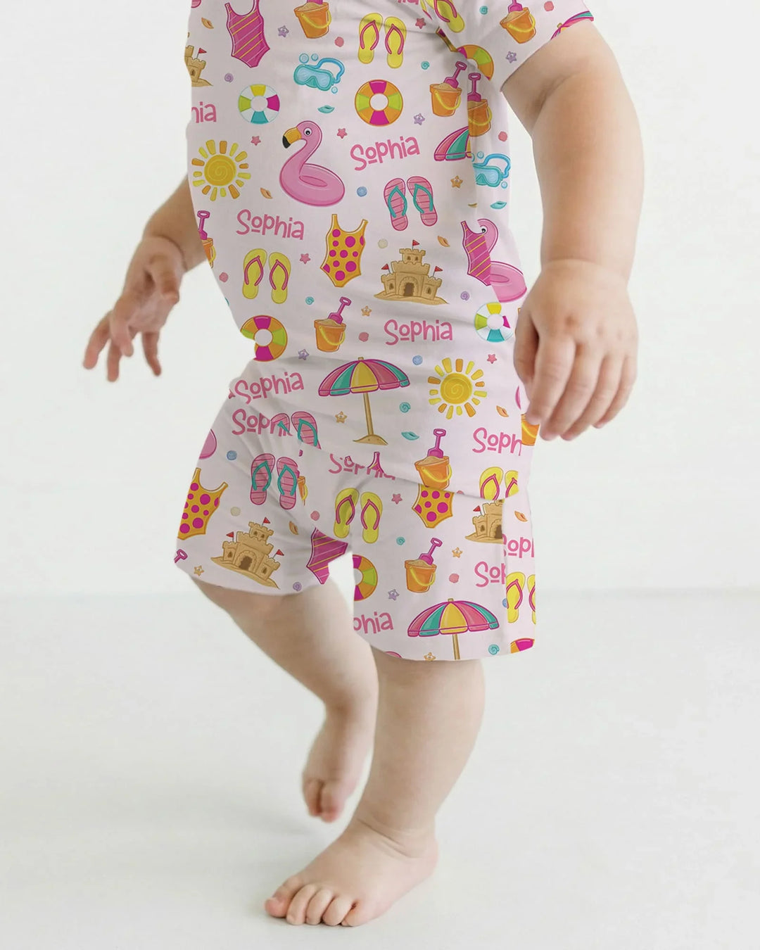 Conjunto de pijama de dos piezas de bambú personalizado de verano divertido con pantalón corto y manga corta