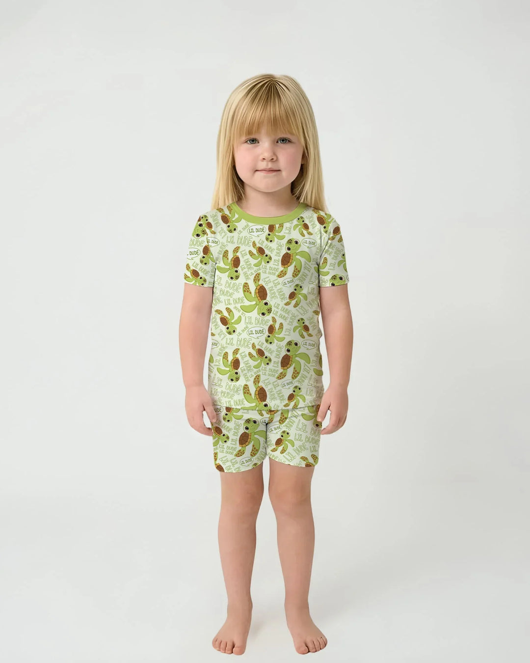 Father and Son Turtle Bamboo Two Piece Short Sleeve Shorts Pajama Set