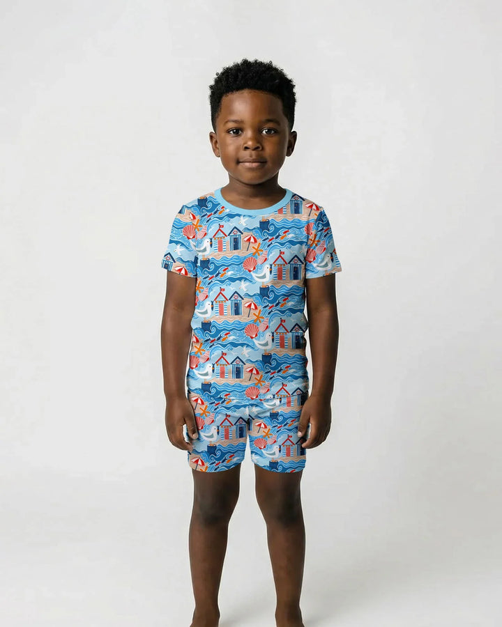 Little Beach Day Bamboo Two Piece Short Sleeve Shorts Pajama Set