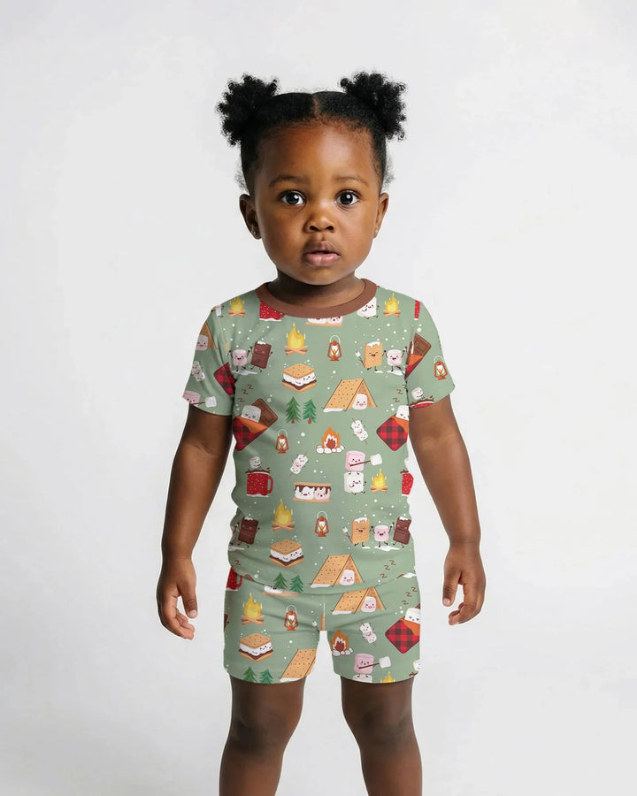 Campfire Bamboo Two Piece Short Sleeve Shorts Pajama Set