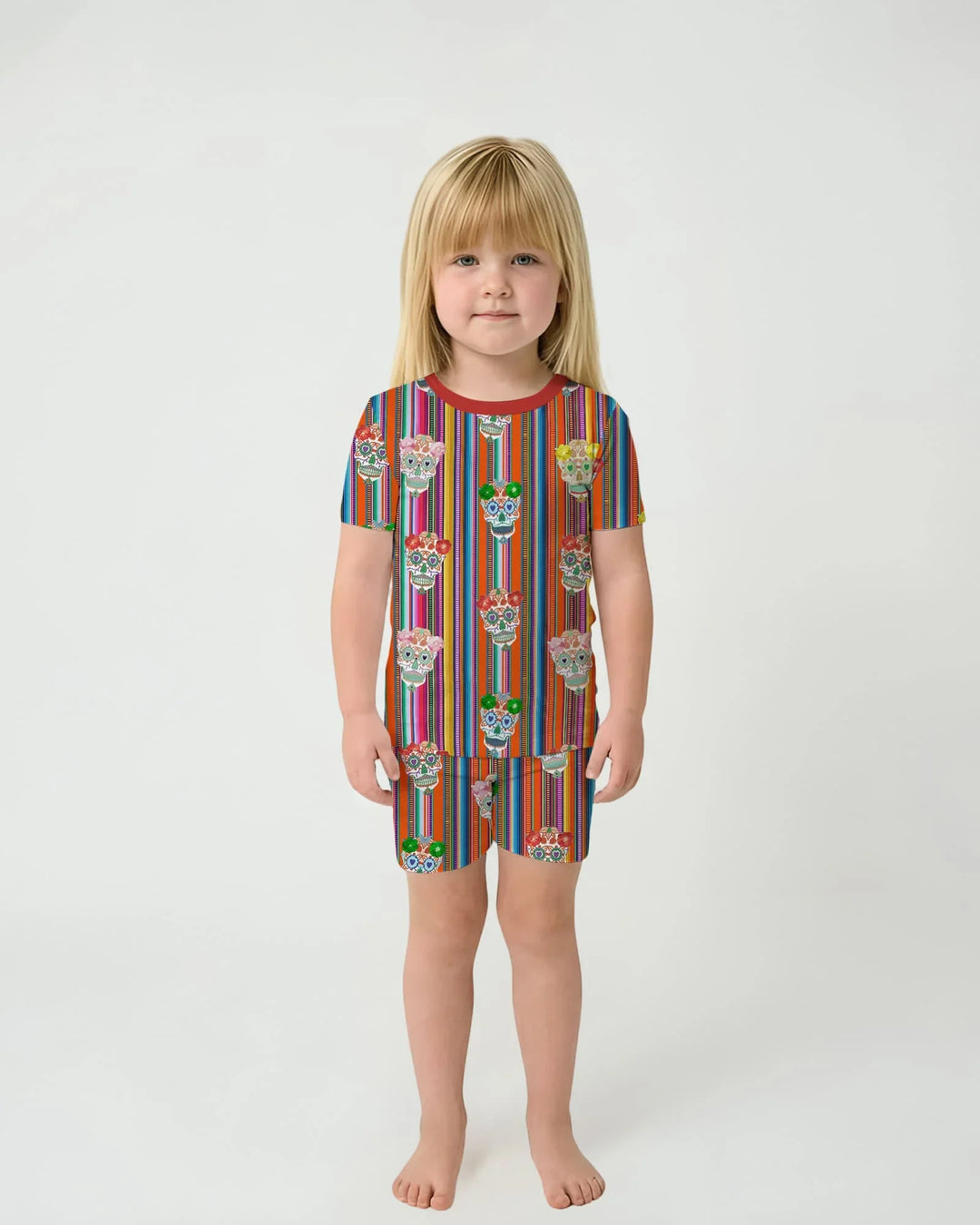 Conjunto de pijama de dos piezas con brillo Cinco de Mayo, shorts y manga corta