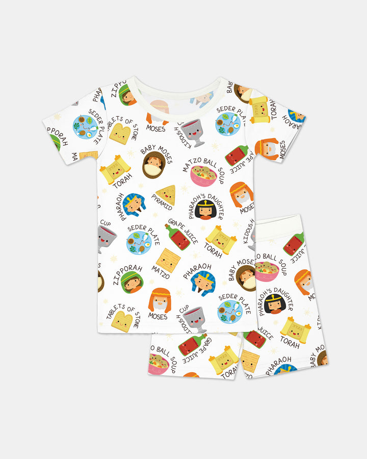 Template Zweiteiliges Pyjama-Set mit kurzen Ärmeln und Shorts