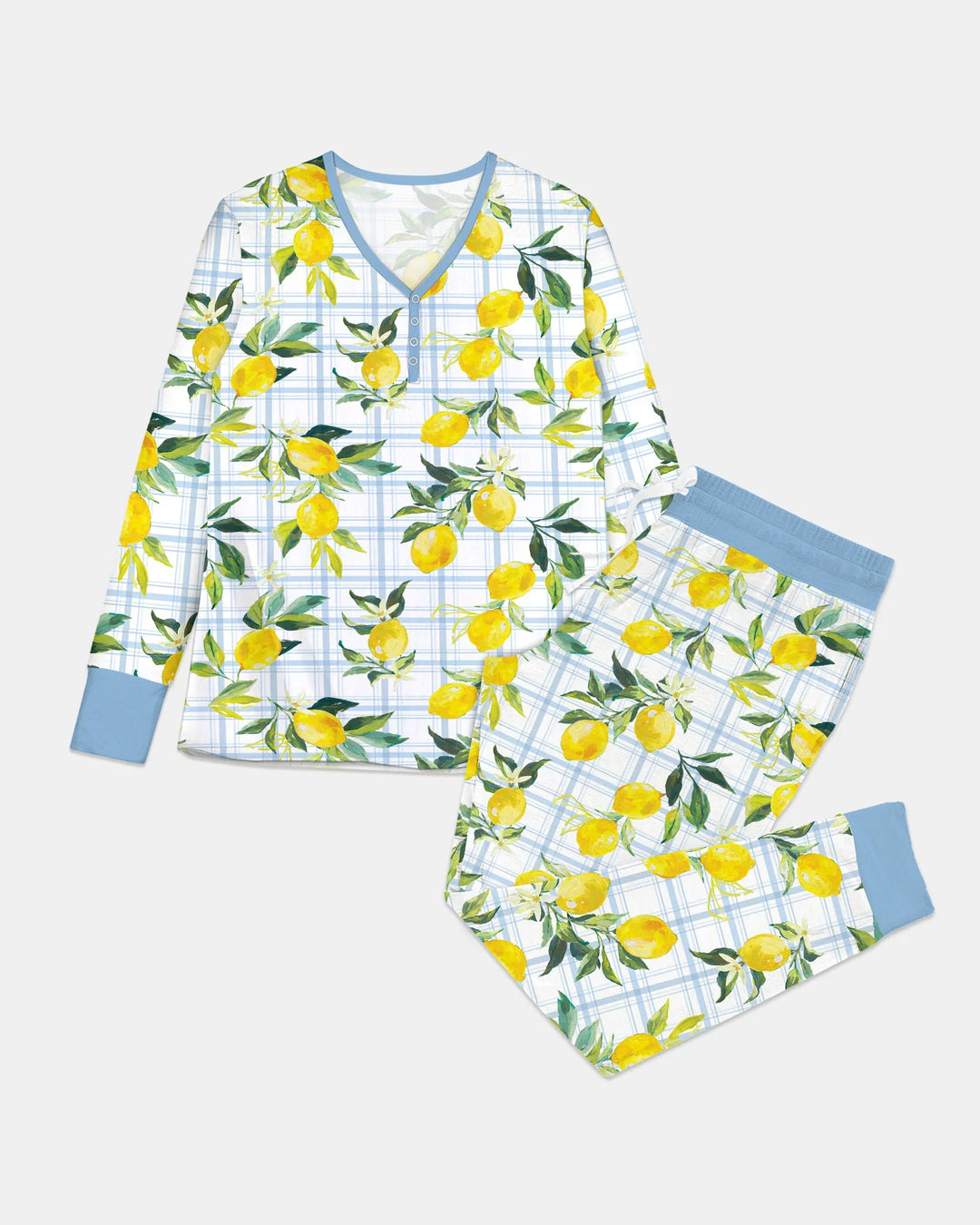 Conjunto de Pijama de Bambú para Mujer con Limones Mediterráneos a Juego para Toda la Familia