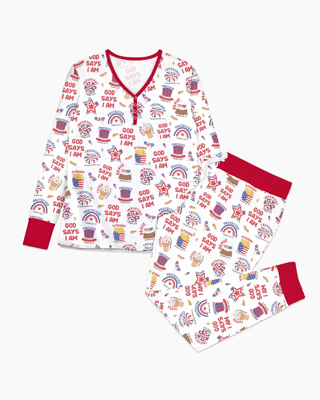 God Says I Am - America 250th Anniversary Bamboo Women Pajama Set