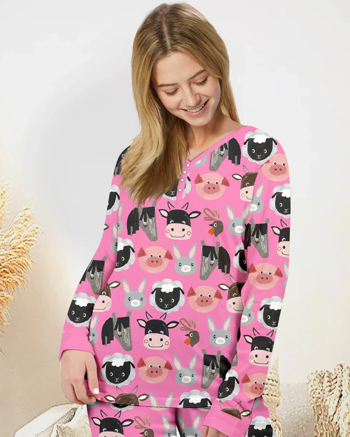 Farm Friends Family Matching Bamboo Women Pajama Set