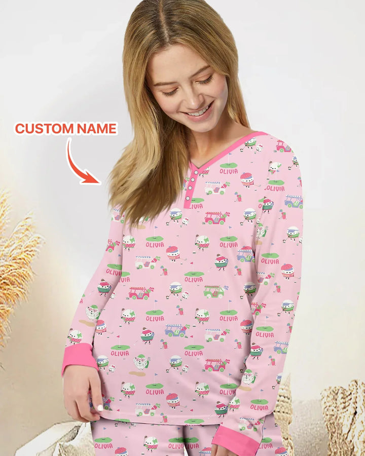 Cute Golf ball  Women Pajama Set