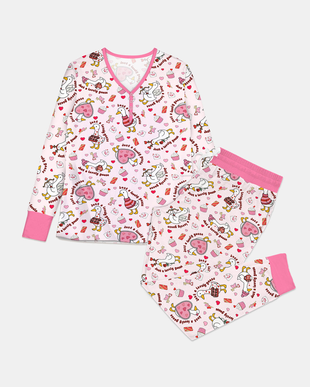 Valentine Silly Goose Women Pajama Set