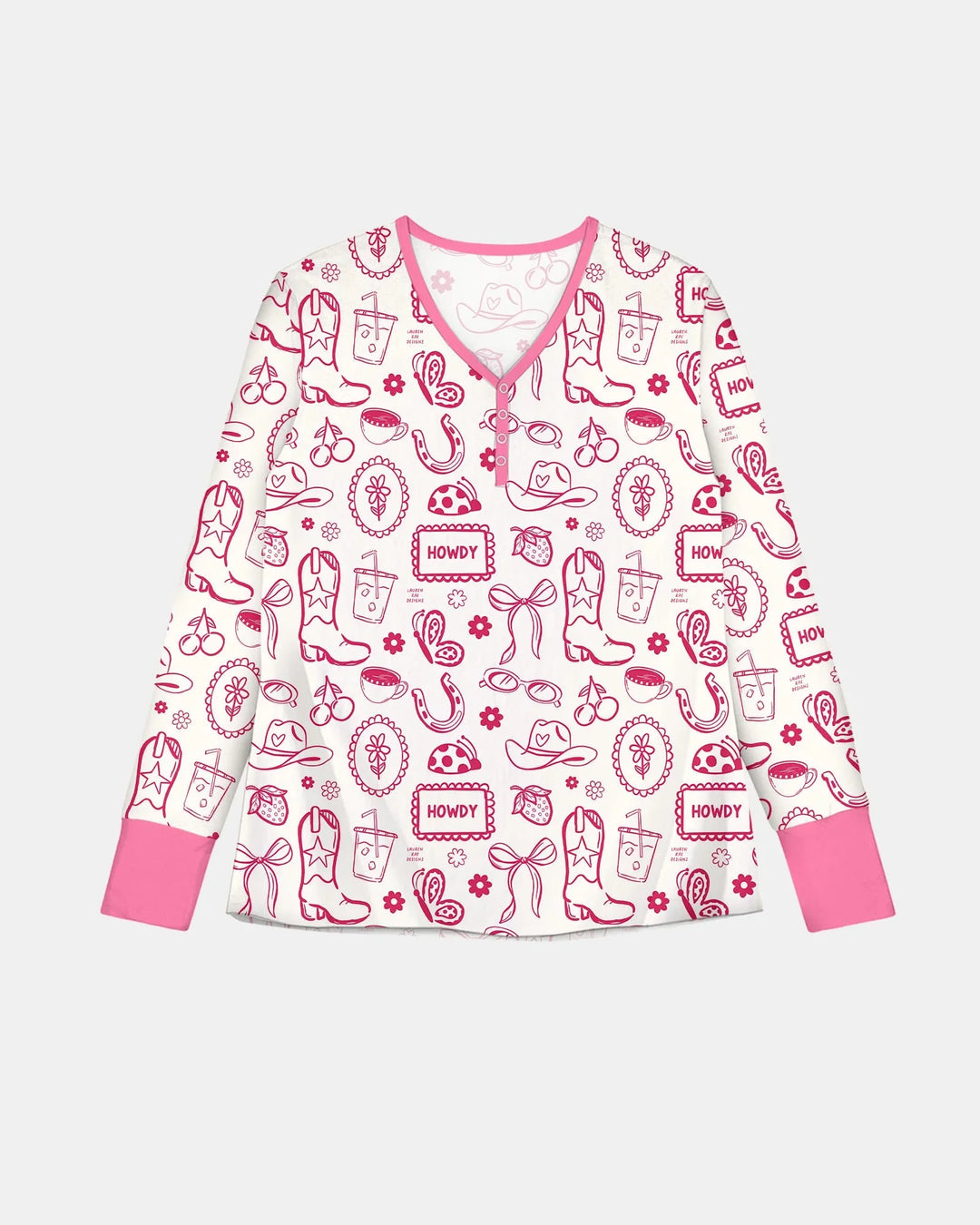 Doodle Wild West Cowgirl Bamboo Women Pajama Set