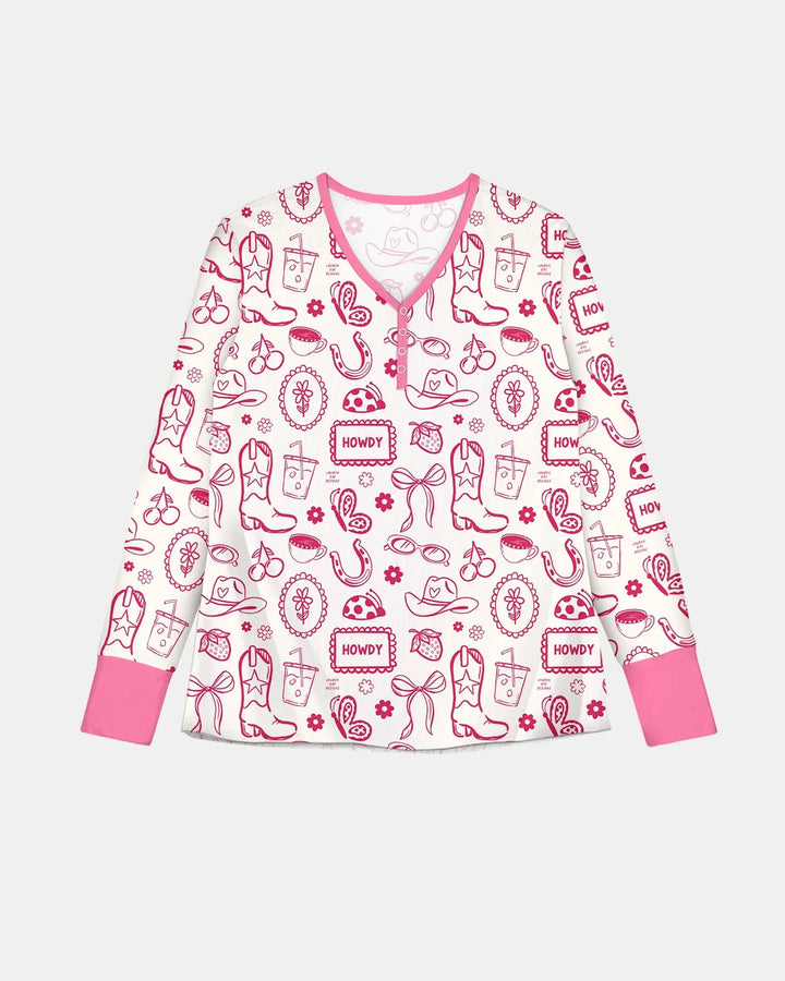 Doodle Wild West Cowgirl Bamboo Women Pajama Set