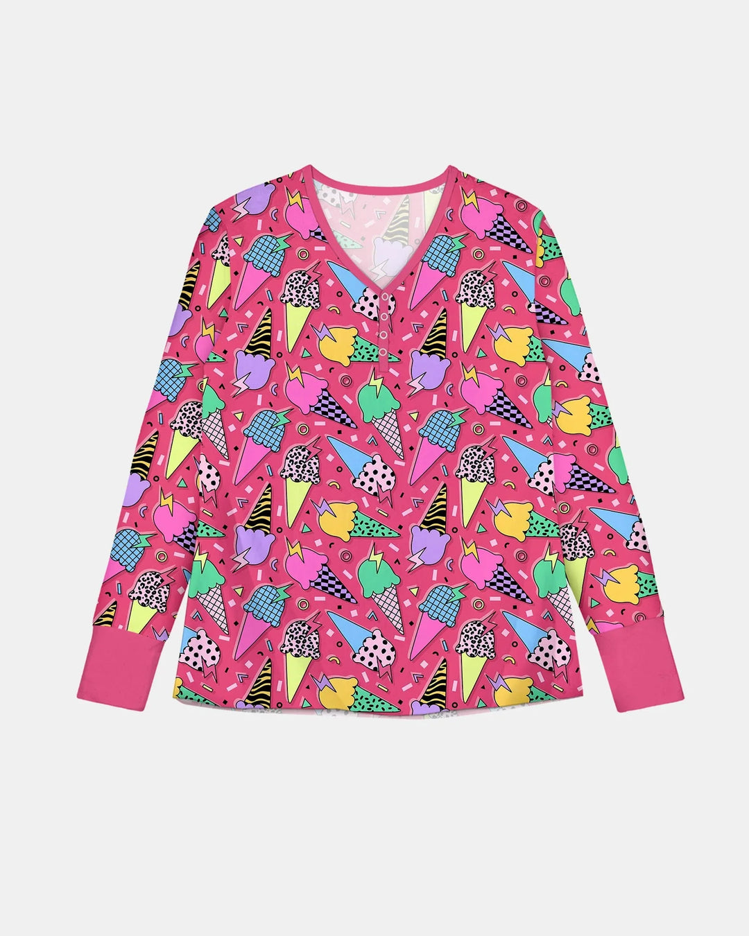 Summer Retro Ice Creams Family Matching Bamboo Women Pajama Set