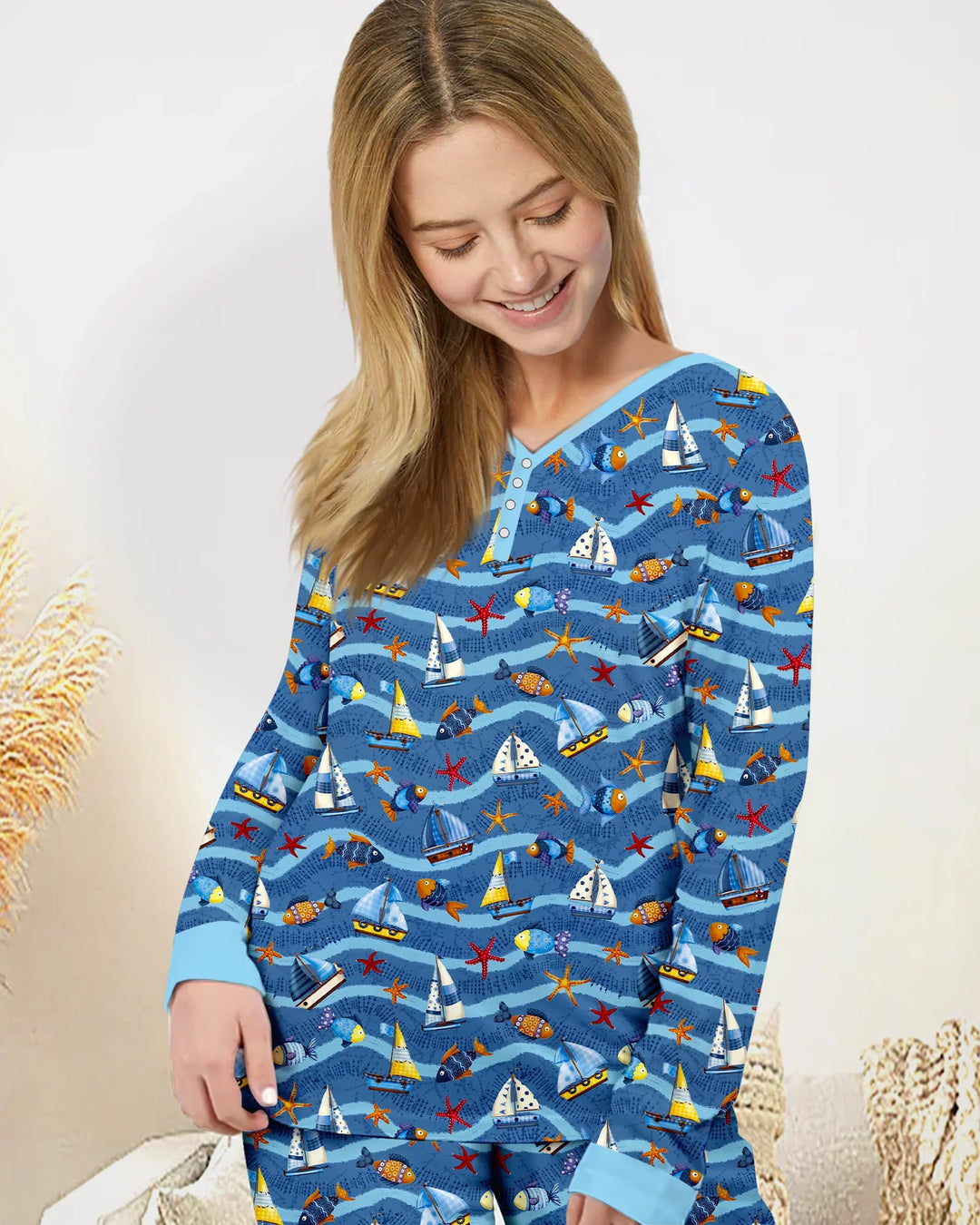Blue Sail La Vie Family Matching Bamboo Women Pajama Set