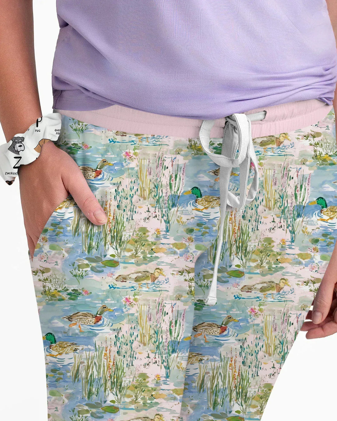 Watercolor Mallard Duck Bamboo Women Pajama Set