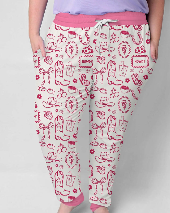 Doodle Wild West Cowgirl Bamboo Women Pajama Set