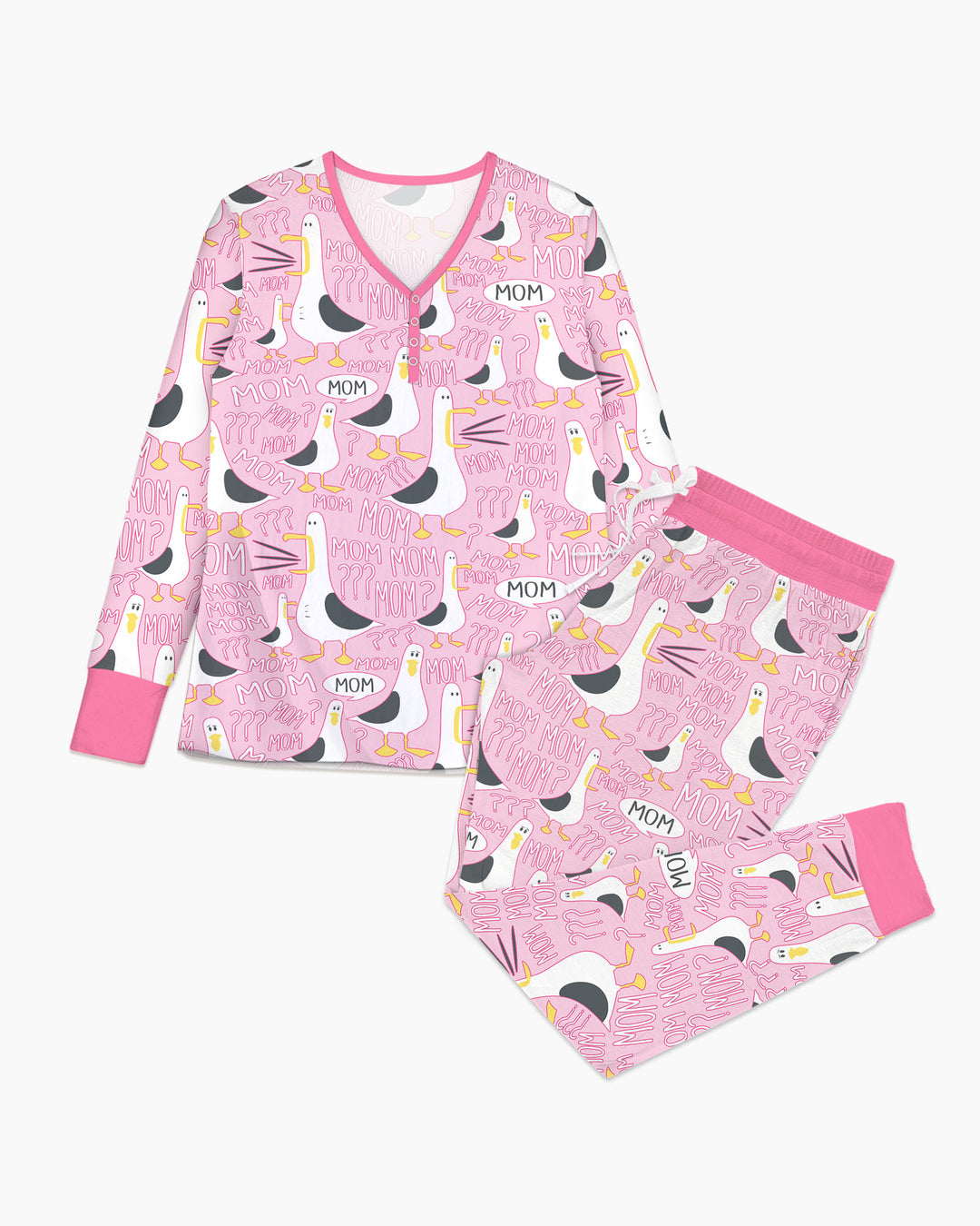 Funny Seagull MOM Women Pajama Set