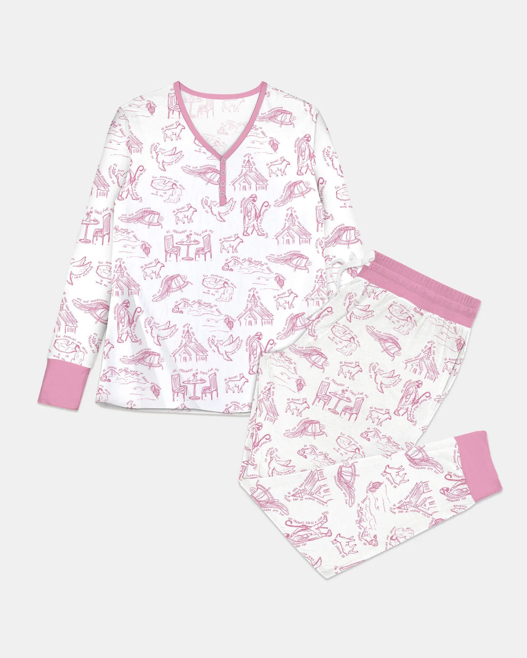 Psalm 23 Sketch Bamboo Women Pajama Set