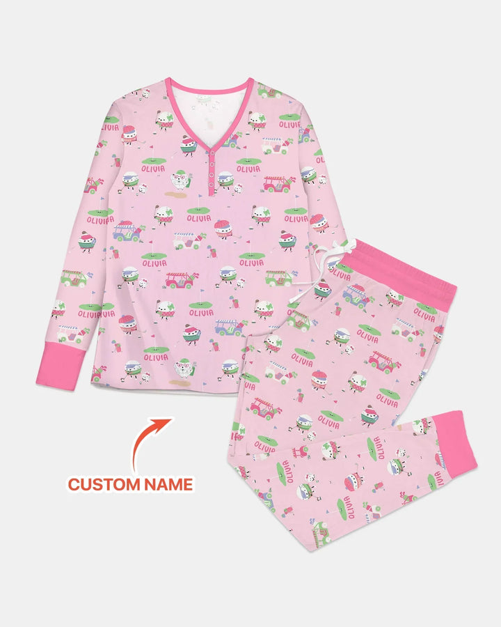 Cute Golf ball  Women Pajama Set