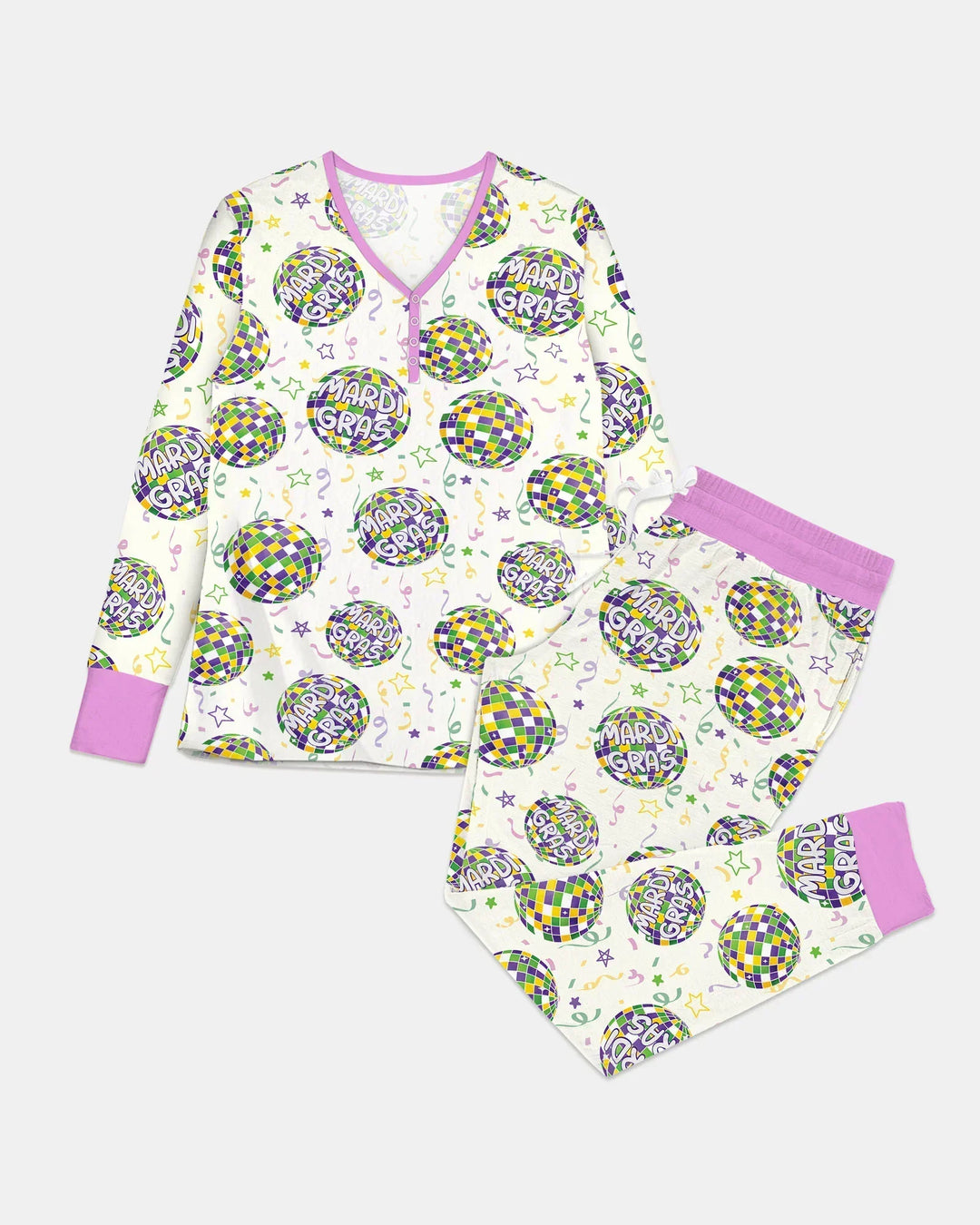 Mardi Gras Disco Ball Women Pajama Set