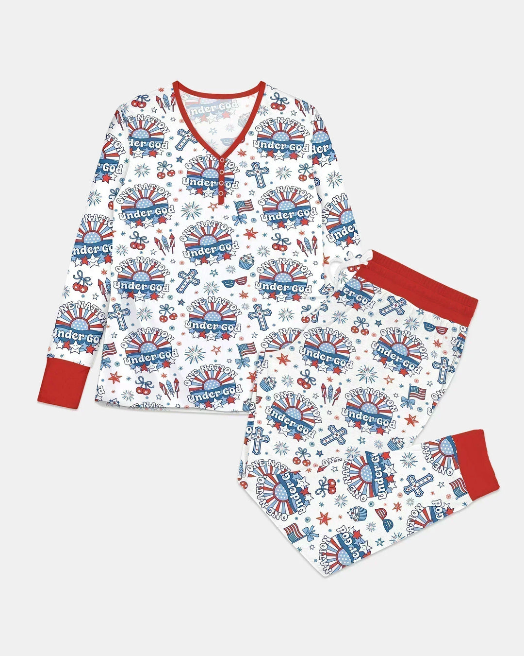 One Nation Under God Family Matching Bamboo Women Pajama Set