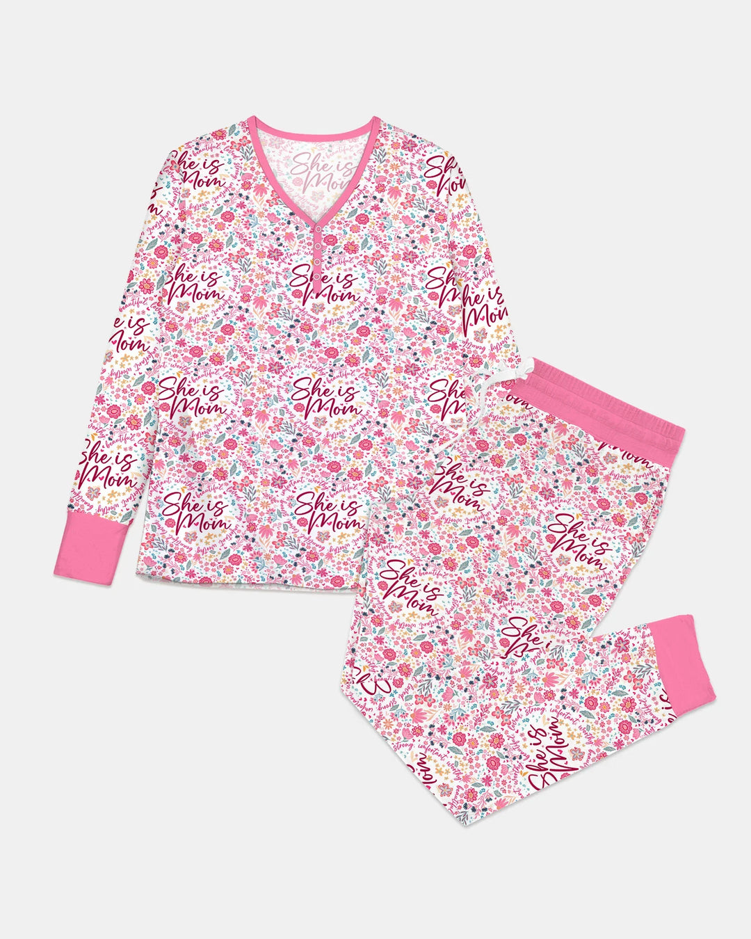 Pijama de bambú floral para mujer She Is Mom