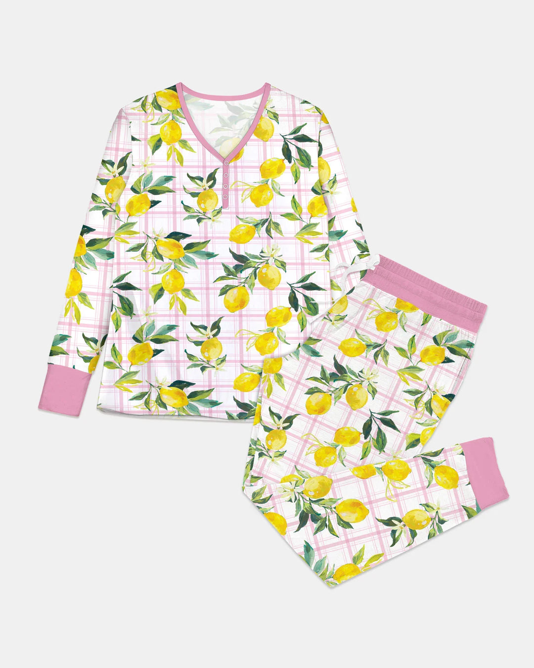 Conjunto de Pijama de Bambú para Mujer con Limones Mediterráneos a Juego para Toda la Familia