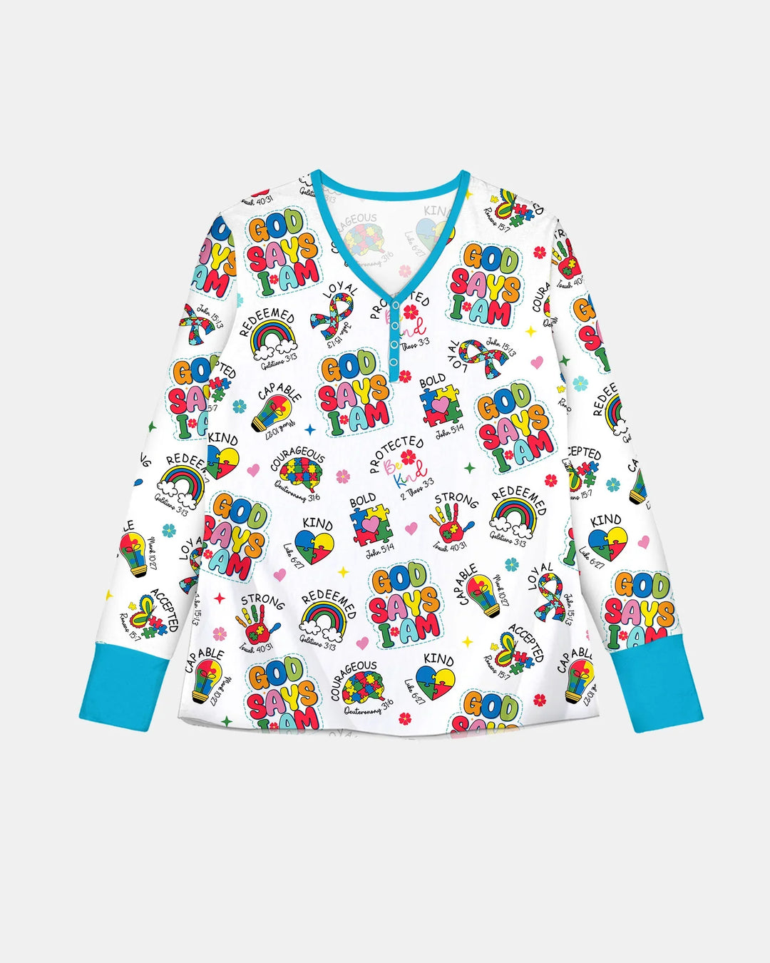 God Says I Am Autism Awareness Bamboo Women Pajama Set