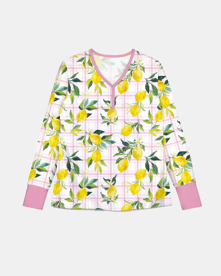 Conjunto de Pijama de Bambú para Mujer con Limones Mediterráneos a Juego para Toda la Familia