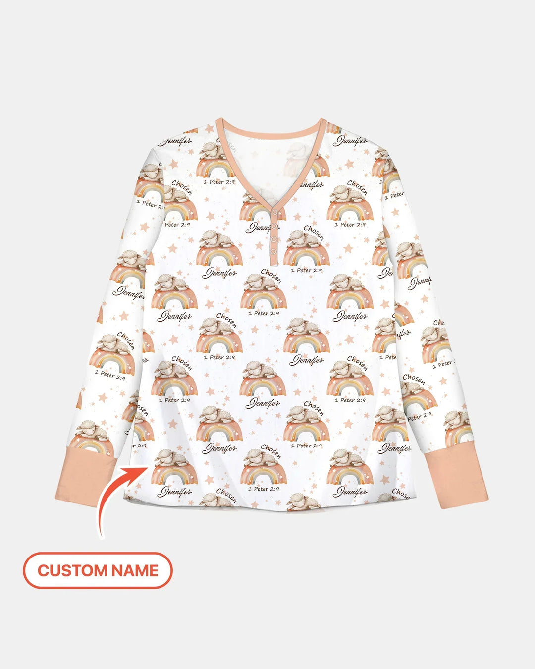 Chosen As His Own Custom Name Bamboo Women Pajama Set
