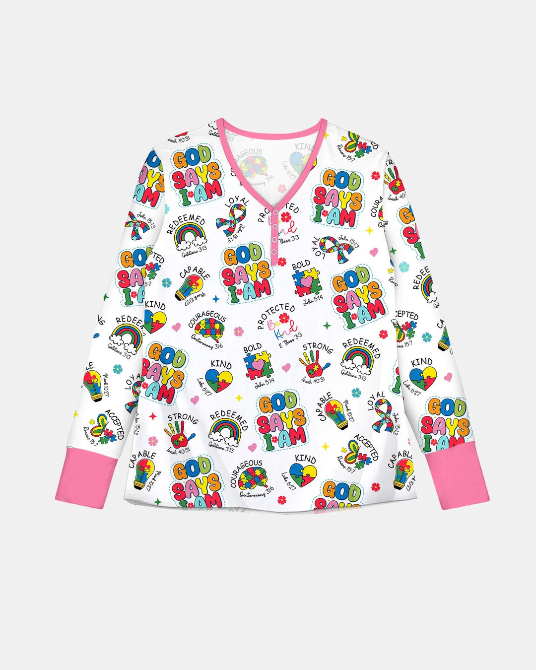 God Says I Am Autism Awareness Bamboo Women Pajama Set