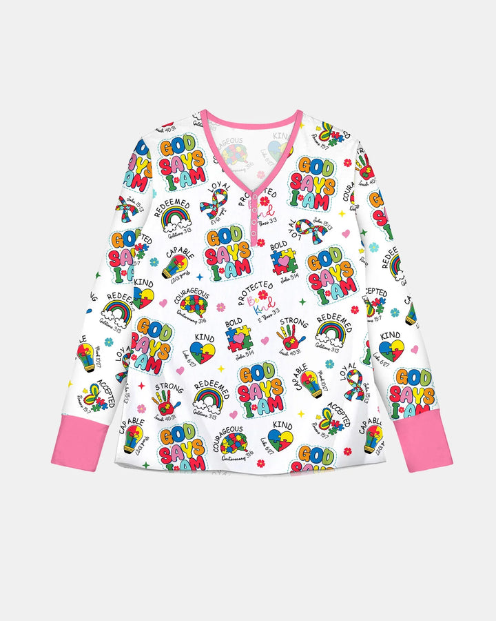 God Says I Am Autism Awareness Bamboo Women Pajama Set