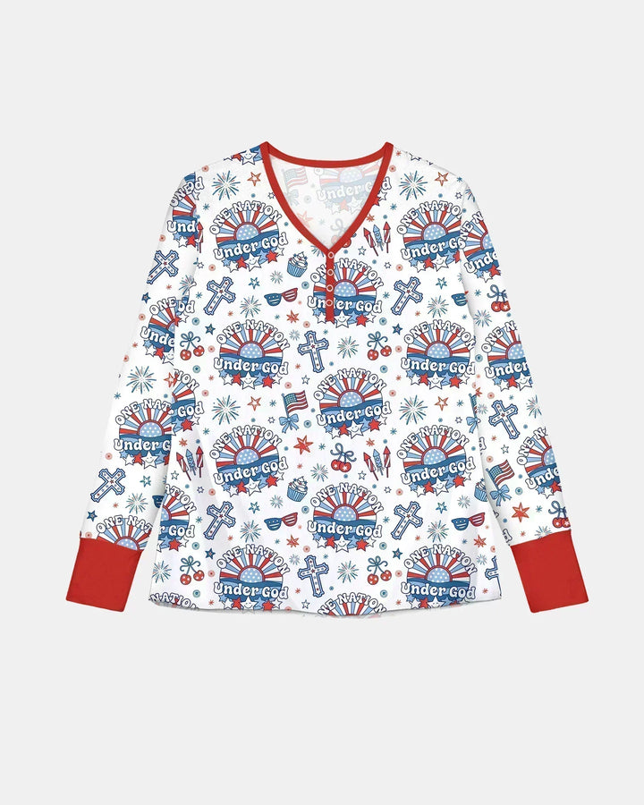 One Nation Under God Family Matching Bamboo Women Pajama Set