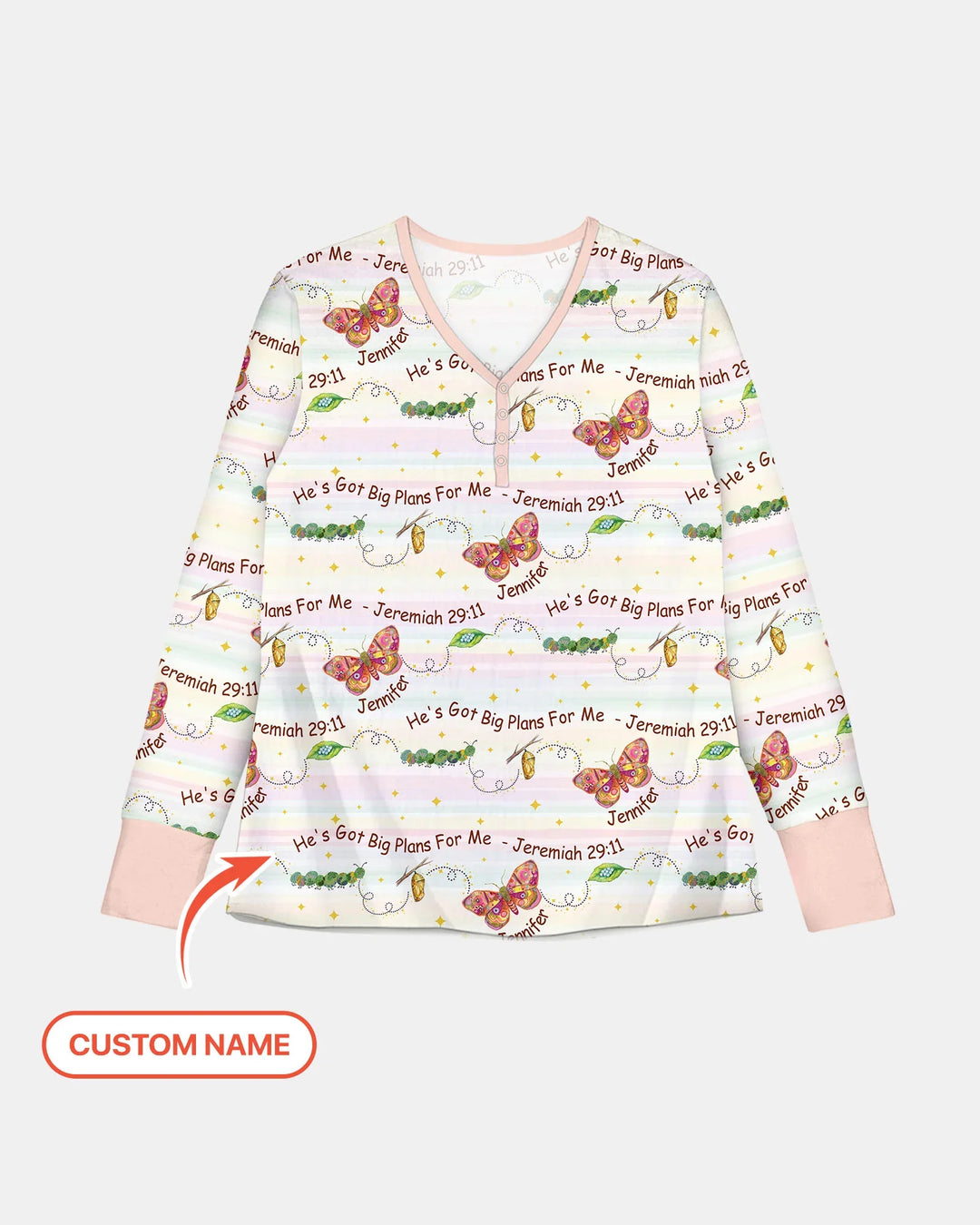 Personalisiert: Er hat Großes mit mir vor, Pyjama-Set für Damen aus Bambus