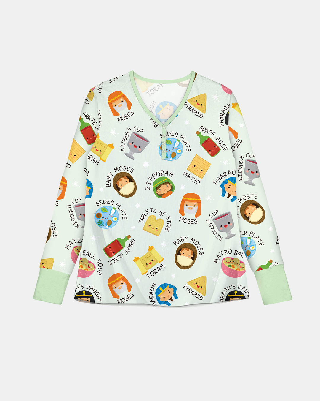 Cute Passover Characters Women Pajama Set