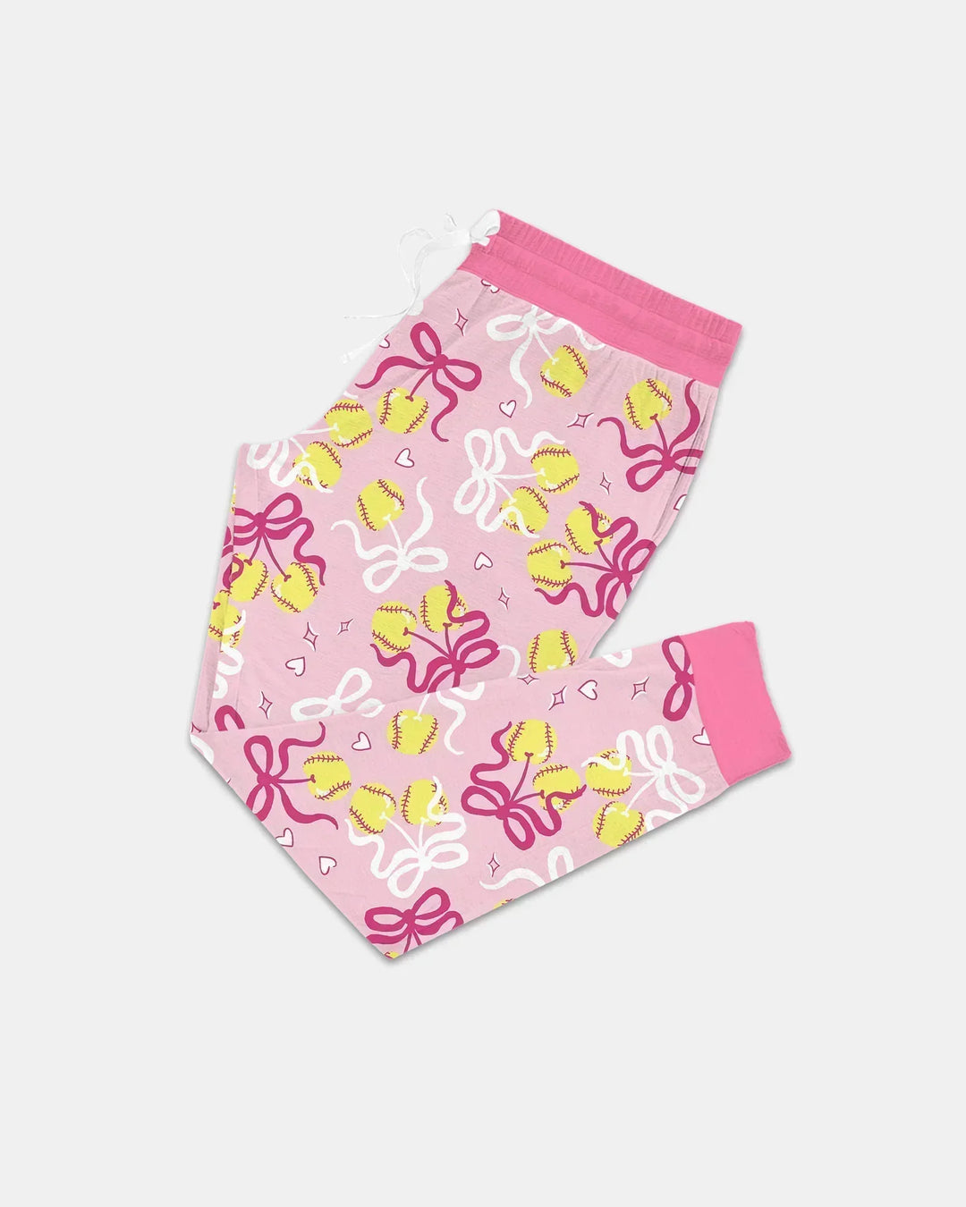 Softball Cherry Mom And Girl Matching Bamboo Women Pajama Set