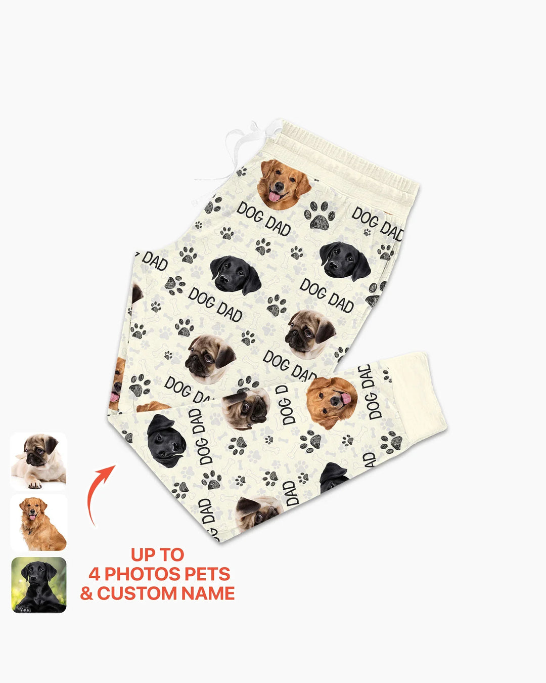 Custom Photo With Paw For Dog Lovers Bamboo Women Pajama Set