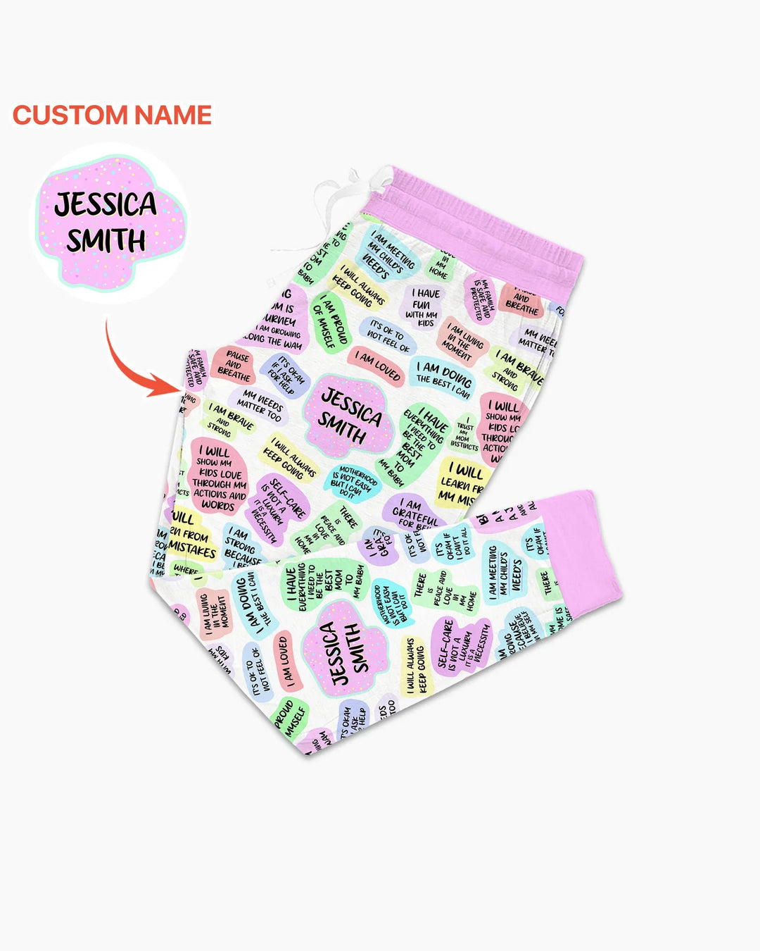 Conjunto de pijama de bambú con afirmación diaria para mamá y bebé