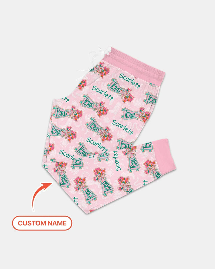 Custom Name Preppy Texas Charm Custom Bamboo Women Pajama Set