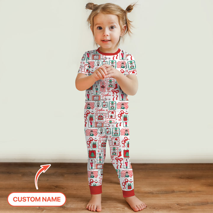 Personalized Nutcracker Parade Two Piece Short Sleeve Shorts Pajama Set