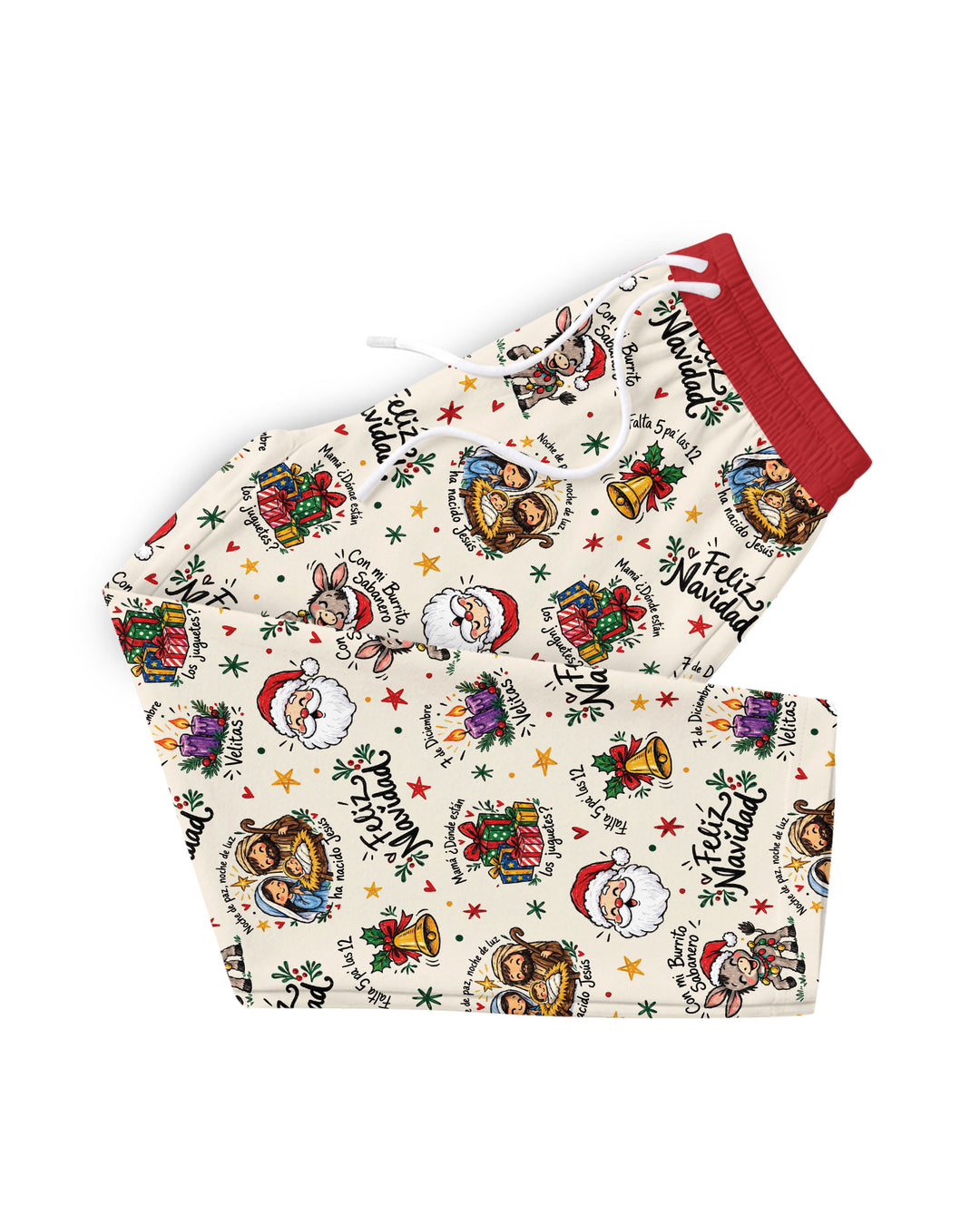 Whimsical Feliz Navidad Christmas Bamboo Men's Pajama Set
