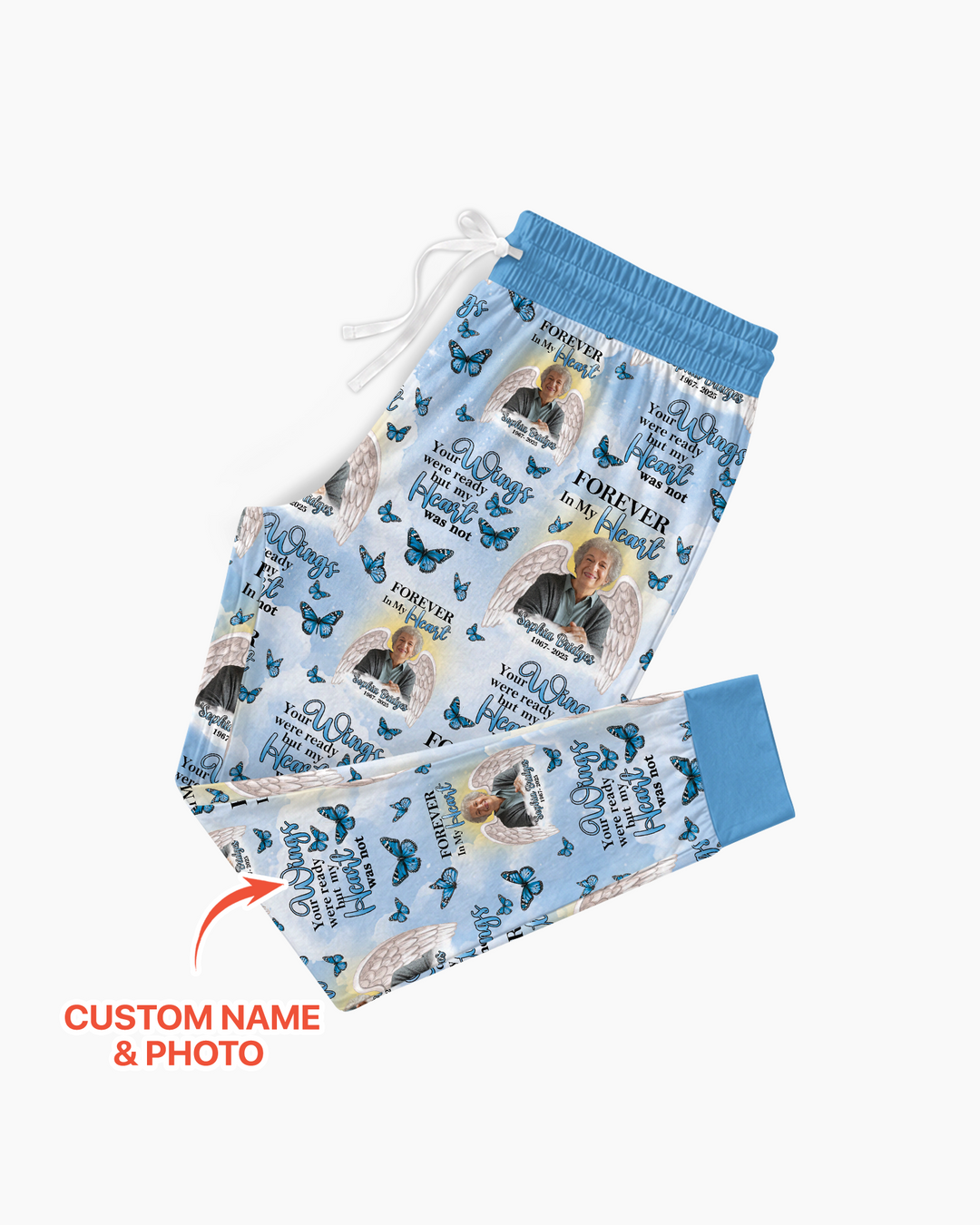 Custom Photo Forever In My Heart Family Matching Bamboo Women Pajama Set