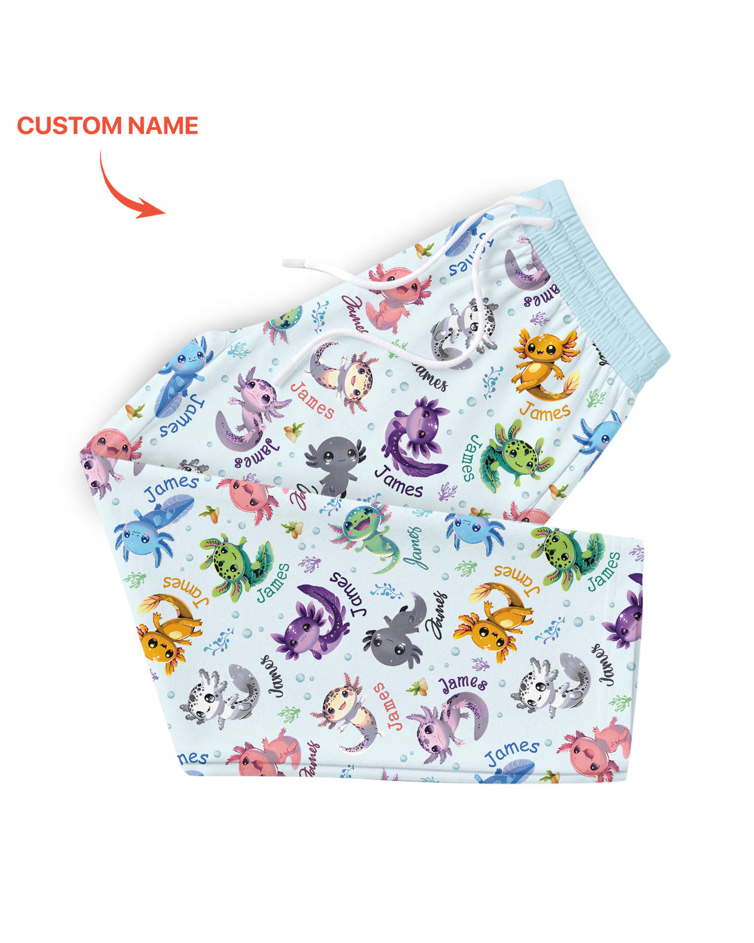 I Love You Axolotl Custom Name Bamboo Men's Pajama Set