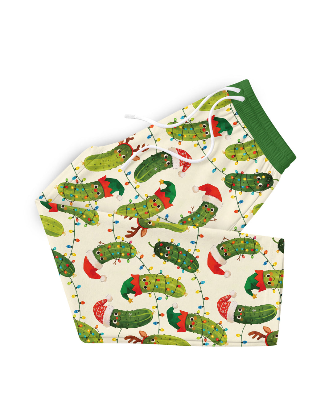 Cheerful Christmas Pickle Bamboo Men's Pajama Set