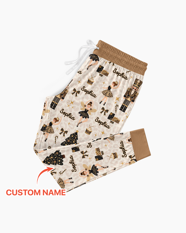 Custom Name Leopard Nutcracker Era Bamboo Women Pajama Set