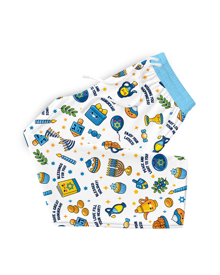 Kawaii Menorah Holiday Bamboo Men's Pajama Set