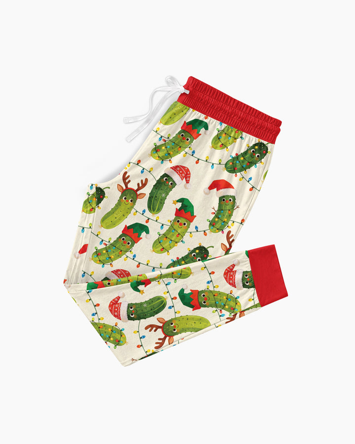 Cheerful Christmas Pickle Bamboo Women Pajama Set