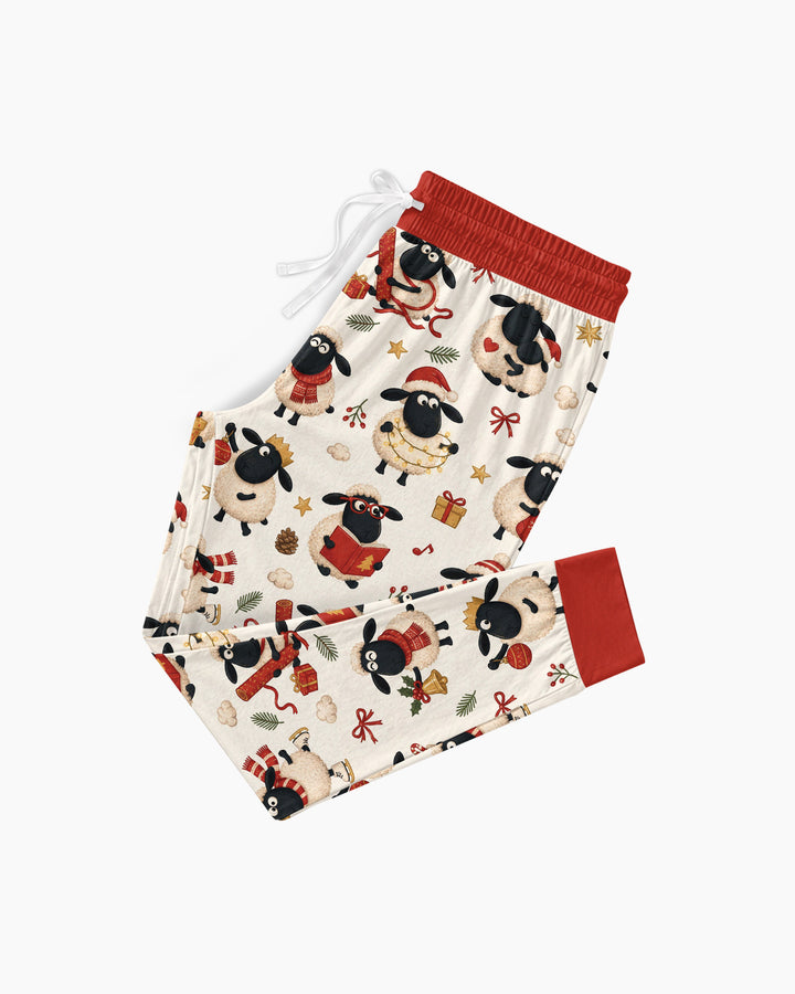 Festive Holiday Sheep Bamboo Women Pajama Set