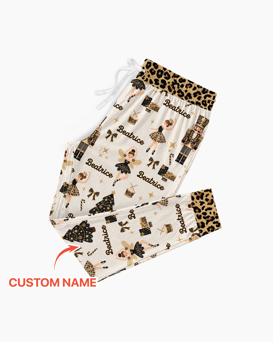 Custom Name Leopard Nutcracker Era Bamboo Women Pajama Set