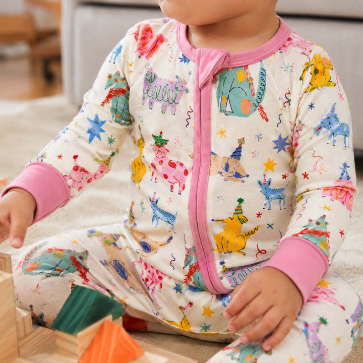 Party Puppy Pattern Bamboo Convertible Zippy