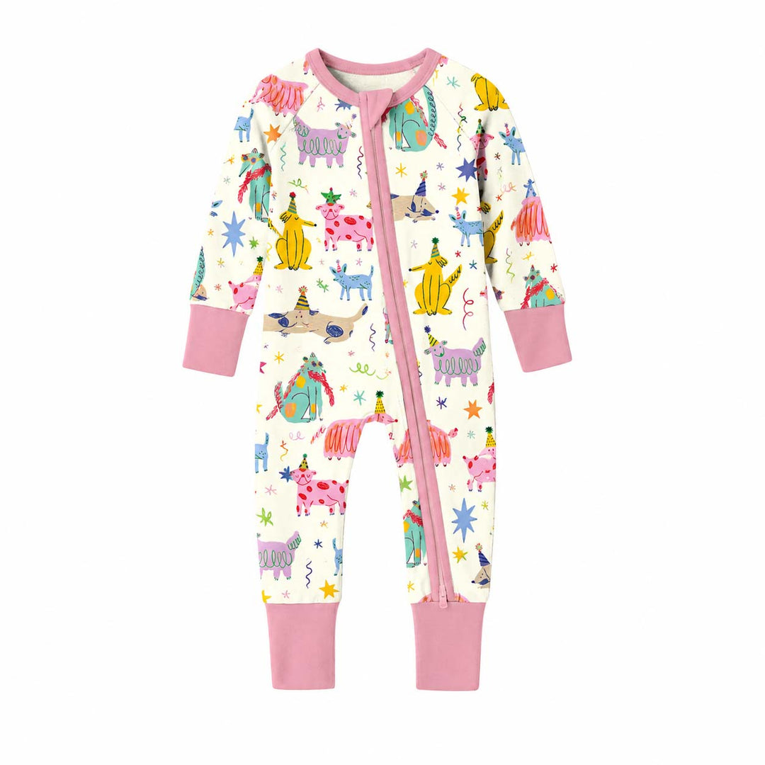 Party Puppy Pattern Bamboo Convertible Zippy