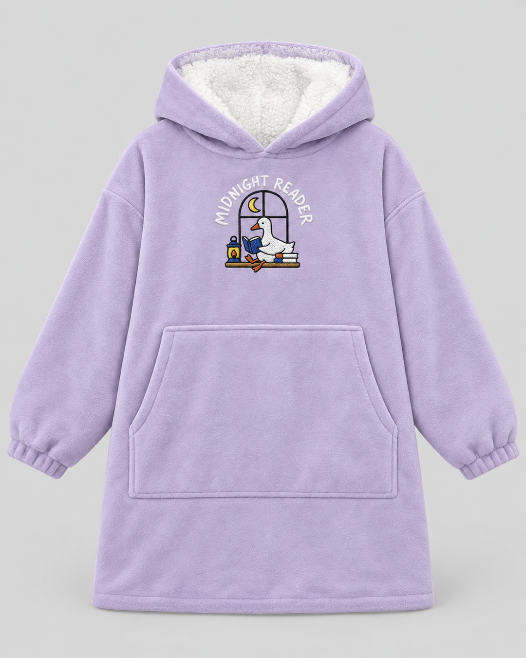Midnight Reader Embroidered Bamboo Blanket Hoodie